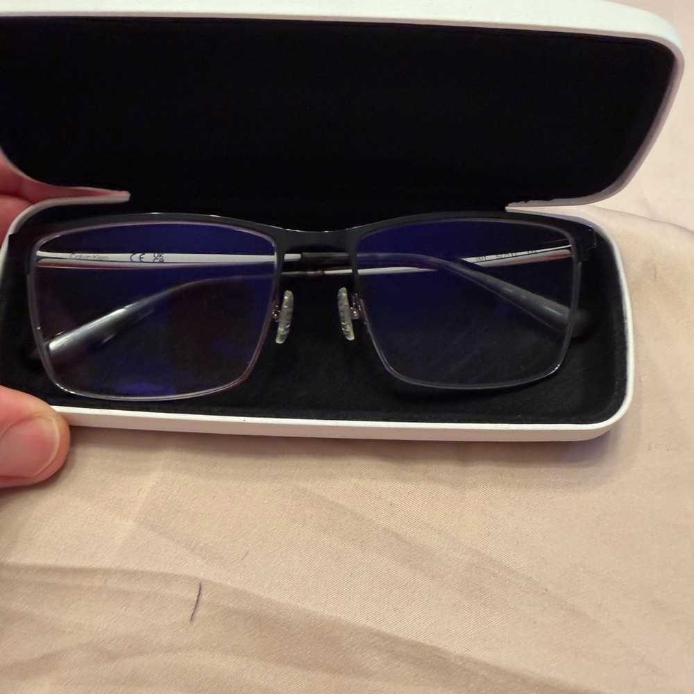 Calvin Klein Rectangular Metal Frame Glasses In G… - image 5